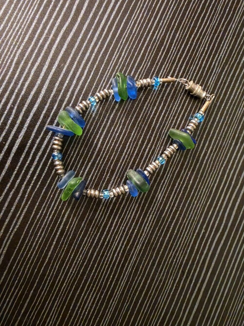 Blue/Green Sea Glass Bracelet